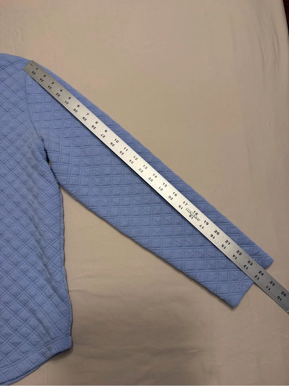 J.Crew Quilted Turtleneck Pullover S Blue